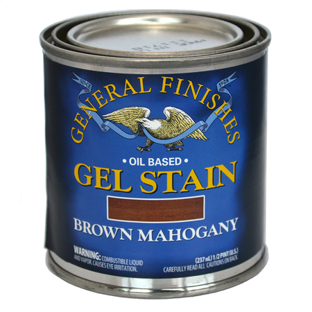 GENERAL FINISHES 1/2 Pt Brown Mahogany Gel Stain Oil-Based Heavy Bodied Stain BH